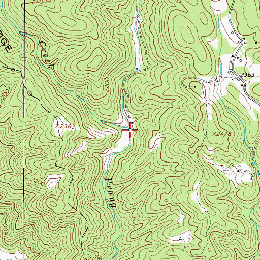 Topographic Map of Wildcat Creek, NC