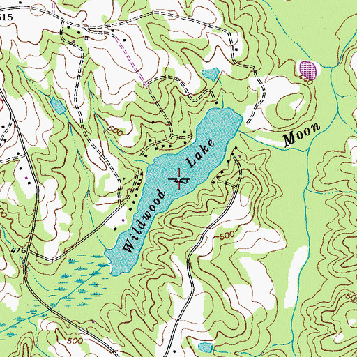 Topographic Map of Wildwood Lake, NC