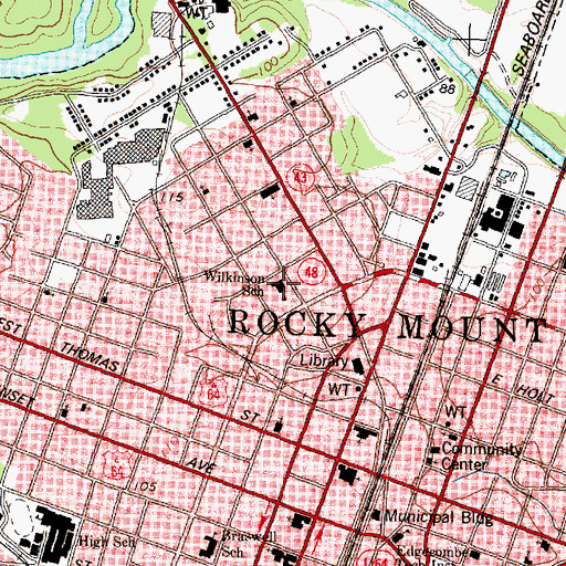 Topographic Map of Wilkinson School, NC