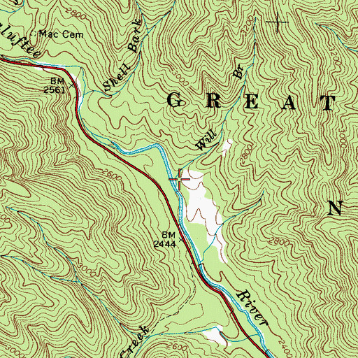 Topographic Map of Will Branch, NC