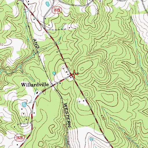 Topographic Map of Willardville, NC