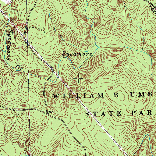 Topographic Map of William B Umstead State Park, NC