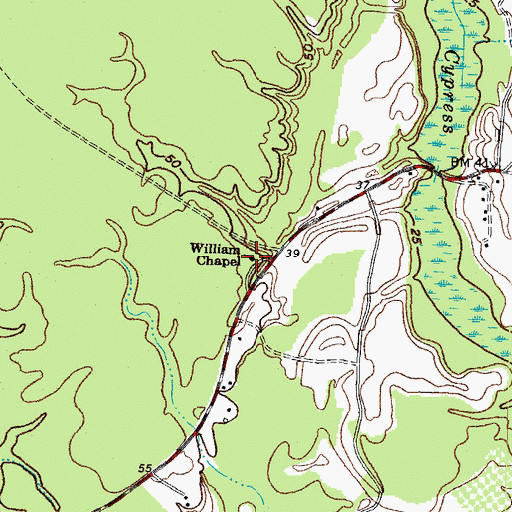 Topographic Map of William Chapel, NC