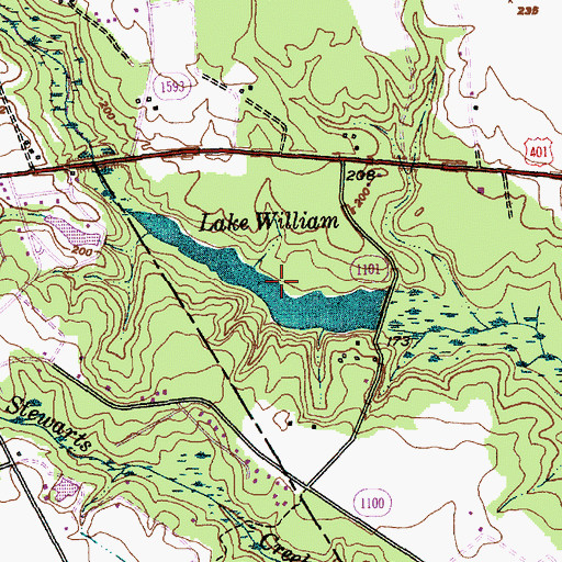 Topographic Map of Lake William, NC