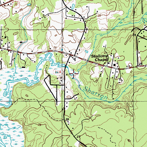 Topographic Map of Williams Branch, NC