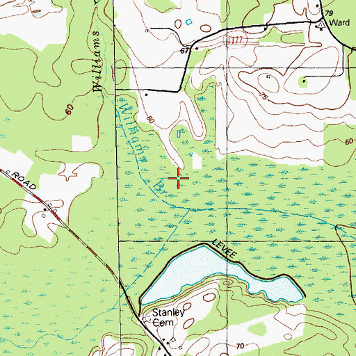 Topographic Map of Williams Branch, NC