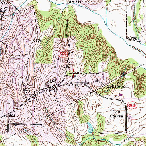 Topographic Map of Williams Grove Church, NC