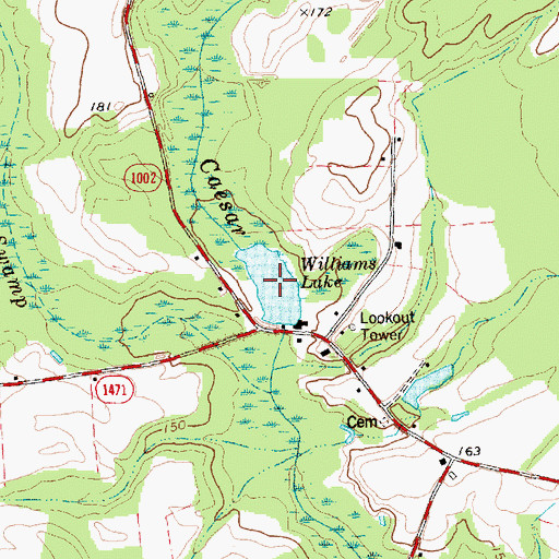 Topographic Map of Williams Lake, NC