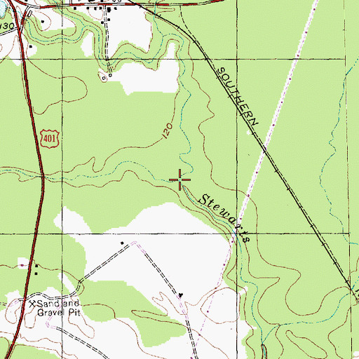 Topographic Map of Williams Swamp, NC