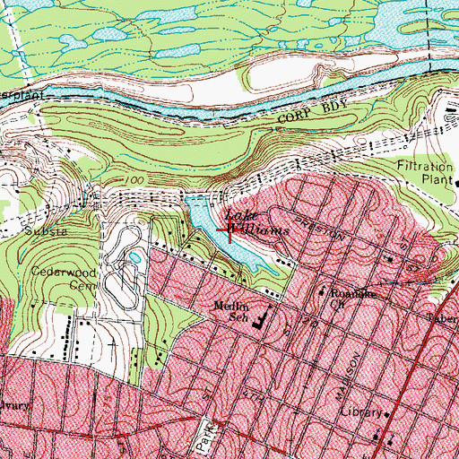 Topographic Map of Lake Williams, NC
