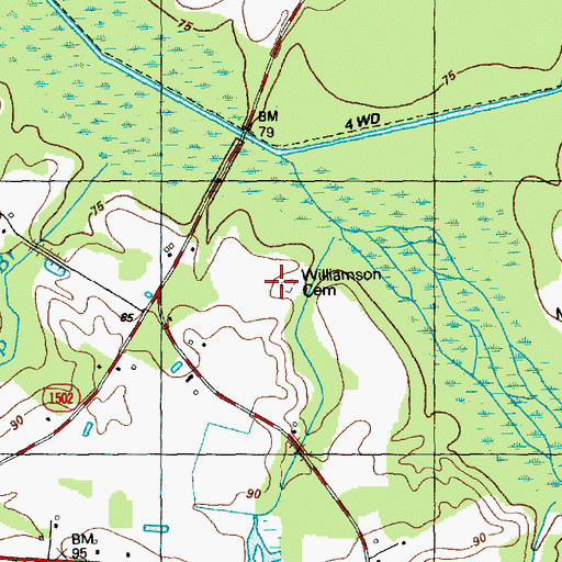 Topographic Map of Williamson Cemetery, NC