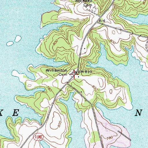 Topographic Map of Williamson Cemetery, NC
