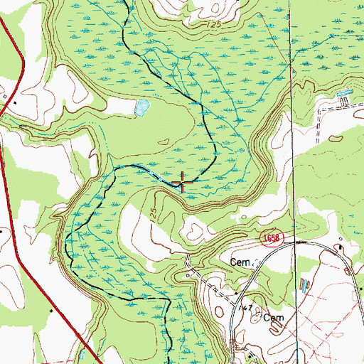 Topographic Map of Williamson Swamp, NC