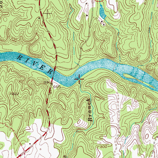 Topographic Map of Willis Branch, NC