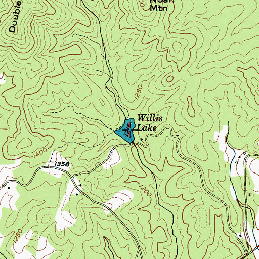 Topographic Map of Willis Lake, NC