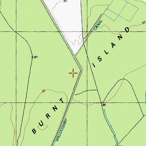 Topographic Map of Willoughby Canal, NC