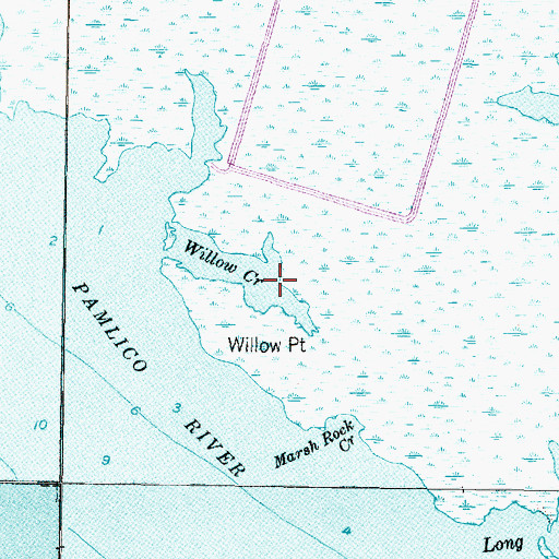 Topographic Map of Willow Creek, NC