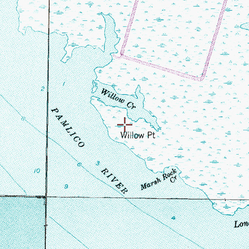 Topographic Map of Willow Point, NC