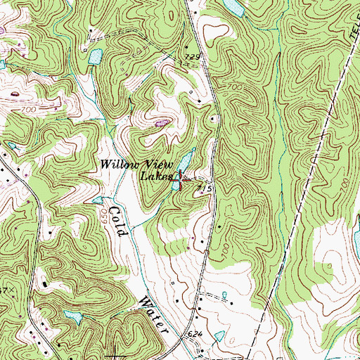 Topographic Map of Willow View Lakes, NC