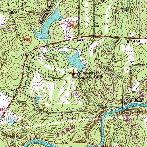 Topographic Map of Willowhaven Country Club, NC