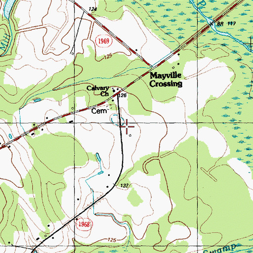 Topographic Map of Wilson Cemetery, NC
