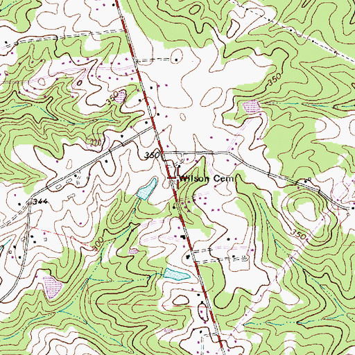 Topographic Map of Wilson Cemetery, NC
