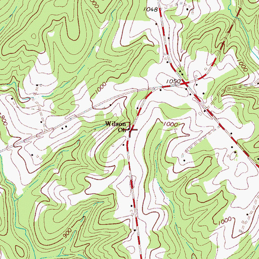 Topographic Map of Wilson Church, NC