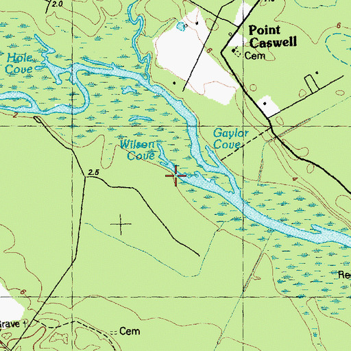 Topographic Map of Wilson Cove, NC