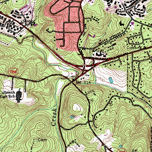 Topographic Map of Wilson Creek, NC
