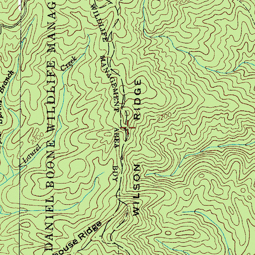 Topographic Map of Wilson Ridge, NC