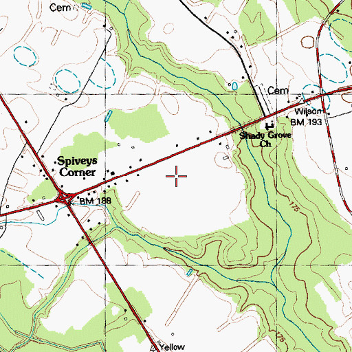 Topographic Map of Wilsons Store, NC