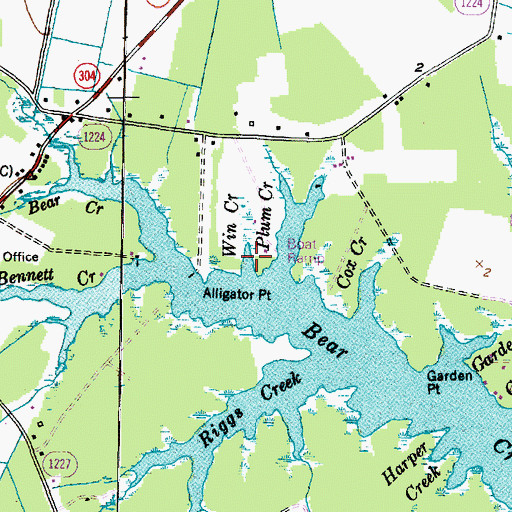 Topographic Map of Win Creek, NC