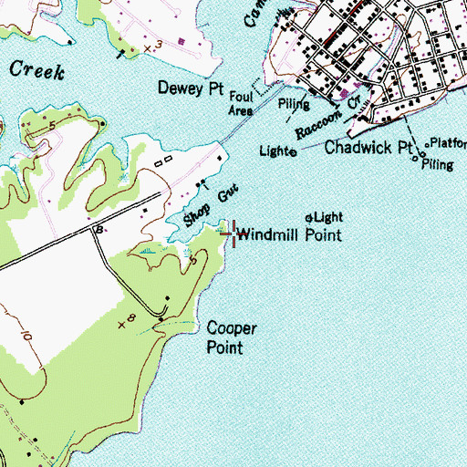 Topographic Map of Windmill Point, NC