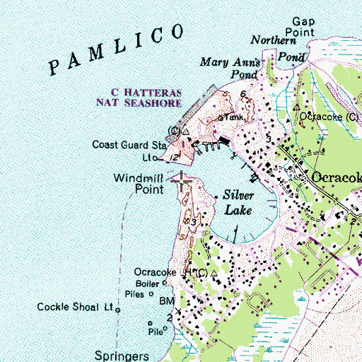 Topographic Map of Windmill Point, NC