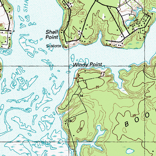 Topographic Map of Windy Point, NC