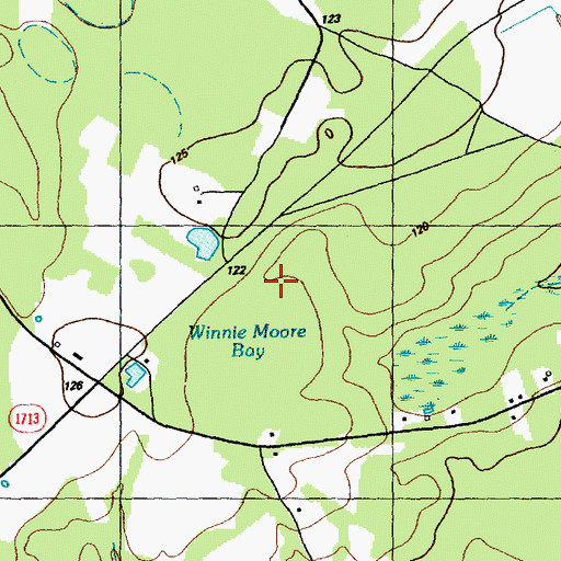 Topographic Map of Winnie Moore Bay, NC
