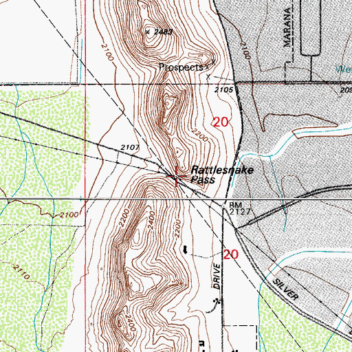 Topographic Map of Rattlesnake Pass, AZ
