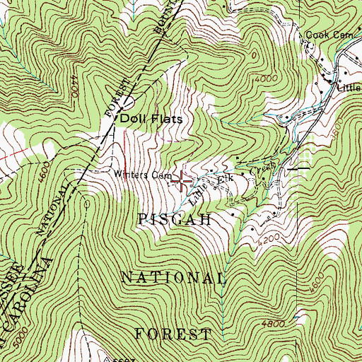 Topographic Map of Winters Cemetery, NC