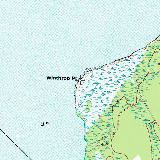 Topographic Map of Winthrop Point, NC