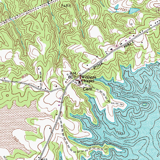 Topographic Map of Withers Chapel United Methodist Church, NC