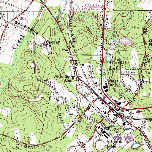 Topographic Map of Wittenberg Cemetery, NC