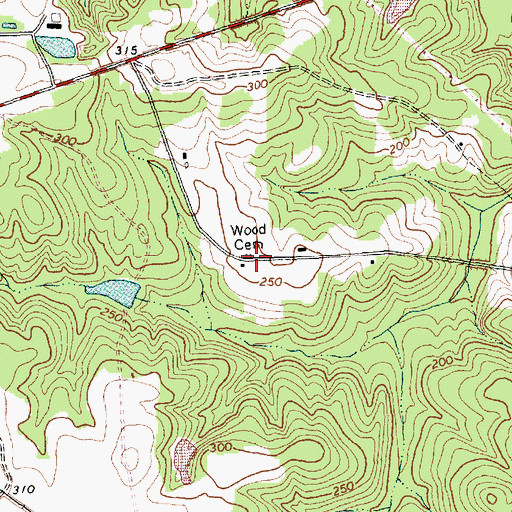 Topographic Map of Wodd Cemetery, NC
