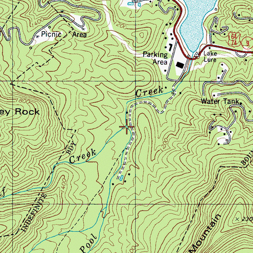 Topographic Map of Wolf Creek, NC
