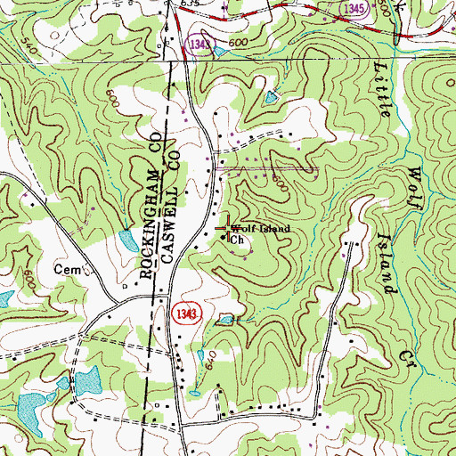 Topographic Map of Wolf Island Church, NC