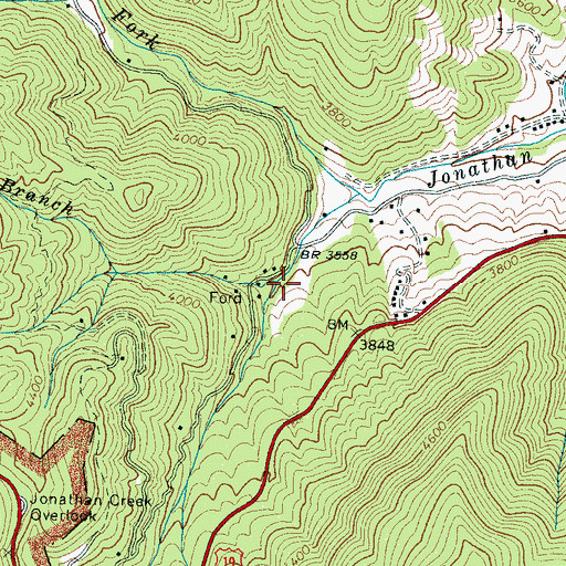 Topographic Map of Wolf Laurel Branch, NC
