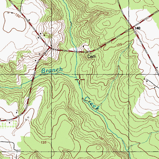 Topographic Map of Wolf Pit Branch, NC