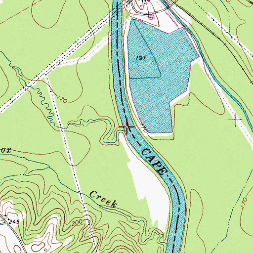 Topographic Map of Wombles Creek, NC