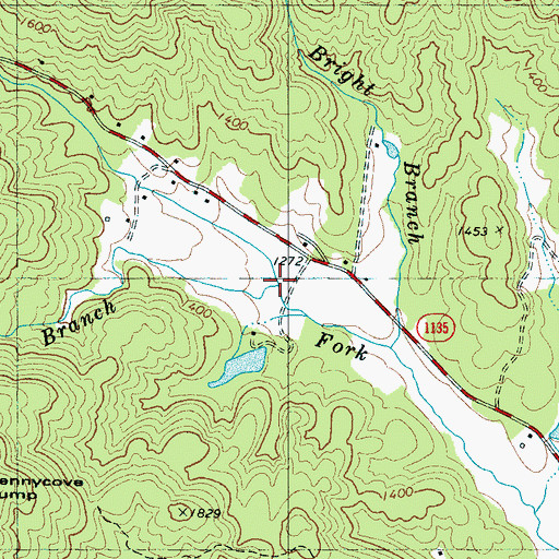 Topographic Map of Wood Branch, NC