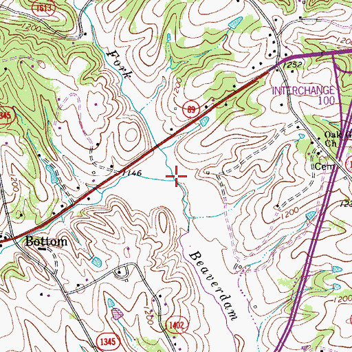 Topographic Map of Wood Fork, NC