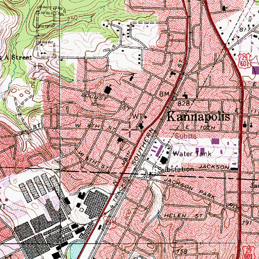 Topographic Map of Woodrow Wilson Elementary School, NC